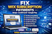 fix wix subscription recurring payment stripe credit card googlepay integration