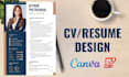 make impressive professional resume design and cv design