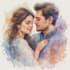 draw a watercolor couple portrait