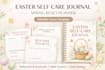 design easter self care journal, spring reset planner, digital journal in canva