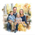 create a watercolor family portrait