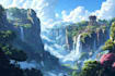 do fantasy background and landscape