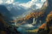 do fantasy background and landscape