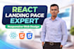 be your react next js frontend developer  SEO landing page