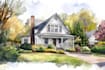 draw a watercolor house painting
