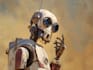 create a unique futuristic robot character illustration
