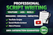 write engaging youtube shorts and long form video scripts