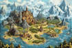 make fantasy map illustration