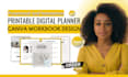 do printable journal canva workbook digital planner and PDF lead magnet design