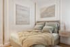 render3d minimal living space,villa interior,open concept kitchen,bedroom design