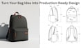 create factory ready bag tech pack for handbag backpack luggage leather specs