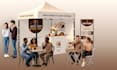 design canopy tents, flags, roll up banner and tablecloth
