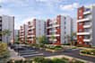 3d housing development site, residential area, amenities, rows apartments render