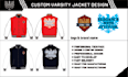 create professional varsity jacket design with 3d mockup