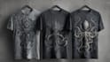 draw a custom dark surrealism for apparel