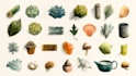create unique watercolor hand drawn icons and illustrations