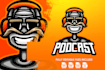 do modern wonderful creative podcast logo