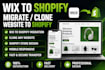 migrate your wix website to shopify store clone website