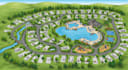 create detailed 2d 3d vector map rv park resort map, campground map illustration