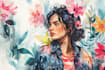 draw custom watercolor portrait and digital illustration