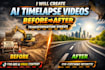 create ai timelapse and before after transformation videos