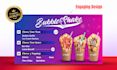 do animated tv screen or digital menu board for restaurant