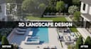 3d garden design landscape rendering pool patio terrace backyard