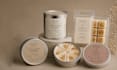 design candle labels box packaging with full branding