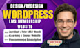 create wordpress lms membership website and woocommerce subscription system