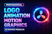do professional logo animation and motion graphics in davinci resolve