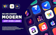 design modern minimalist app logo mobile ios android startup tech app icon