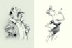 draw a cartoon character in a funny sketch
