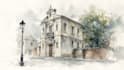 render architecture and interior concept in watercolor