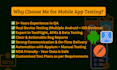 do website testing and app testing, QA, usability testing, UI UX review