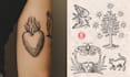 create engraving medieval tattoo by real tattoo artist