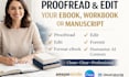 professionally proofread, edit, and rewrite ebook manuscript