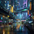 do cyberpunk sci fi futuristic city