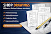 create precise shop drawings for millwork, kitchen cabinets, wardrobes
