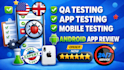 qa testing, app testing, mobile testing and android  app review