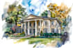 do an watercolor house portrait