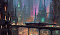 create a stunning cyberpunk city digital illustration