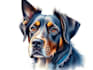 custom pet portrait, two pet portrait, watercolor portrait