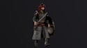 fix 3d realistic warrior model,ue5 optimized character,humanoid body rig,weapon