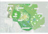 design 3d site plan presentation by google map, smart city,landscape aerial view