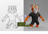 convert 2d to 3d model, sketch to 3d model, figurine mascot for 3d printing