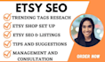 setup your etsy store, upload SEO optimised listings with keywords
