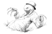 draw black and white sketch illustration