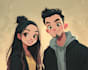 draw anime couple illustration