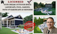 do landscape design, pool, garden, patio, front, back yard, hardscape 3d render