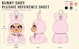 create plush reference sheet for stuffed animal kawaii chibi doll plush pattern